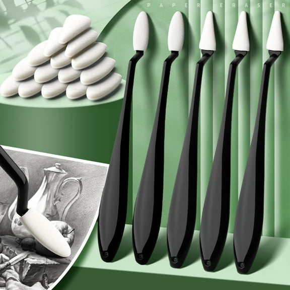 Paper Art Blending Stumps Sketch Sponge Wipe 20 Replacement Sponge Wipes Sketch Drawing Trimmer Erase for Highlighting Shadowing Correcting-Black