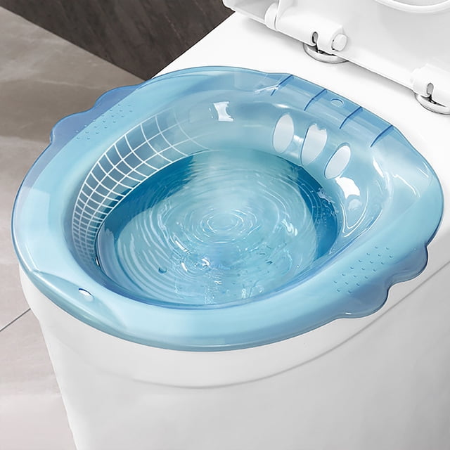 ONFD Sitz Bath Universal Toilet Seat With Large Capacity Overflow For Hemorrhoids & Postpartum Care