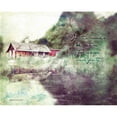 thumbnail image 3 of Bluebird Barn 24x20 Black Modern Framed Museum Art Print Titled - Red Cabin Forest Faith, 3 of 5