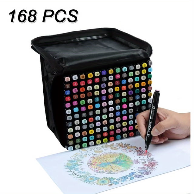 Hot Sales 262/204/168/120/100/80/60/48/36/24/12 Pcs Student Anime Drawing Pen Watercolor Notebook Marker Pen Set, Color Painting Double-ended Marker