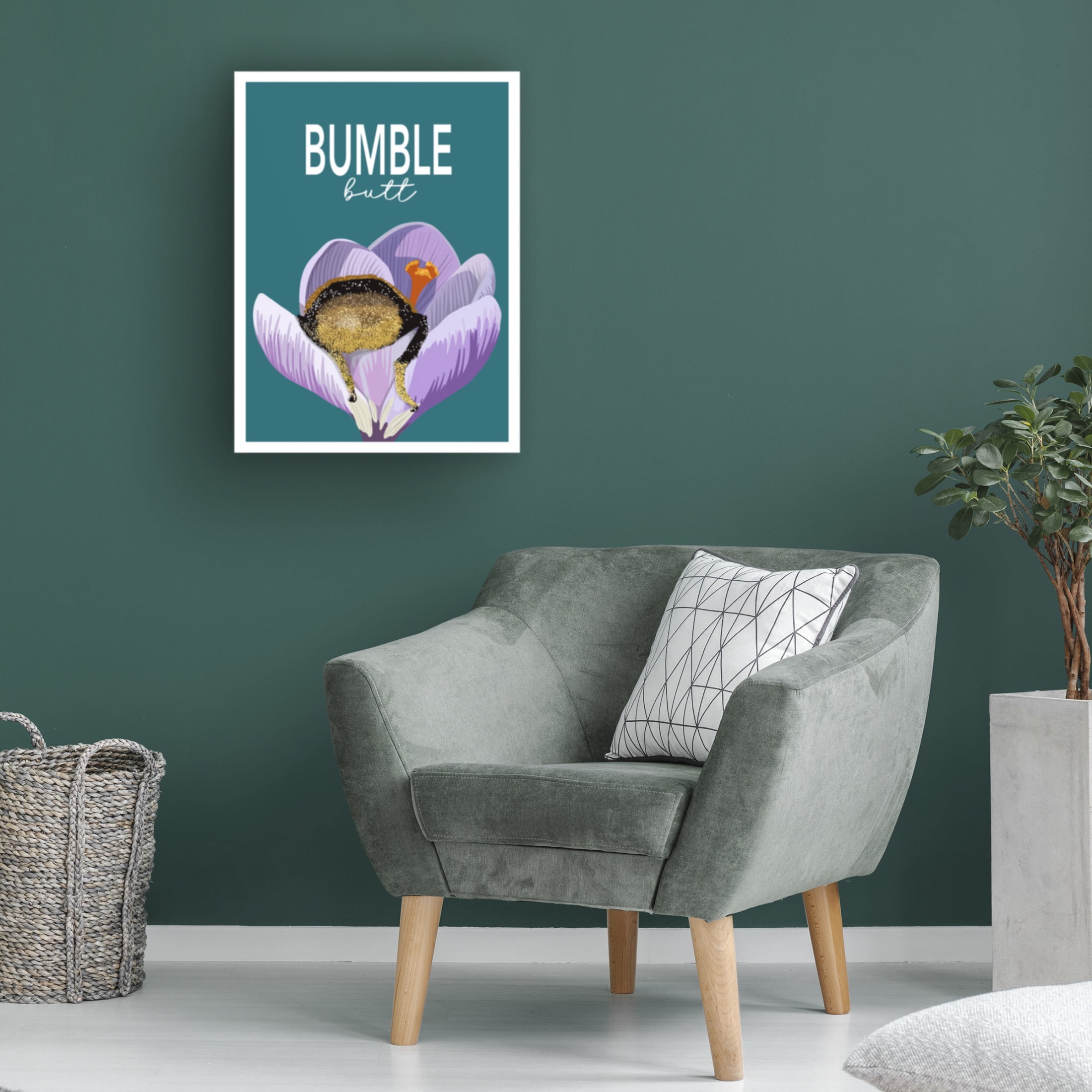 Canvas Wall Art - Bykammille  'Bumble Butt' Wall Art for Living Room, Bedroom, or Office Décor by Trademark Fine Art - 18 x 24 Inches