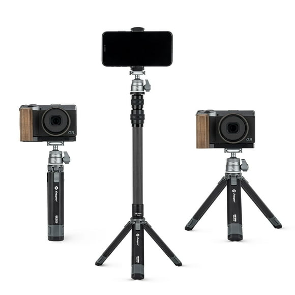 Fotopro Mini Trépied pour Caméra avec Fibre de Carbone 3 Sections Centre Cloum 360 Tête de Balle Extensible Trépied de Bureau Portable pour iPhone Appareil Photo Reflex Hauteur Max 35 Pouces, Charge jusqu'à 3Kg 6.61 lb