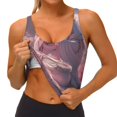 thumbnail image 3 of Fotbe Pink Lotus Buddha Sujetador Deportivo Largo sin Aros para Mujer con Almohadillas y Soporte Medio, Transpirable y Absorbente, Camiseta Tipo Chaleco o Tank Top-Large, 3 of 8