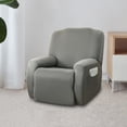thumbnail image 4 of Xiao Hua Funda elástica para sofá reclinable individual tipo división - Funda lavable de 1 pieza, elegante funda para sofá de sala de estar, funda protectora para sofá de decoración del hogar, gris, 4 of 5