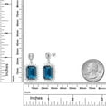 thumbnail image 3 of Gem Stone King 925 Sterling Silver London Blue Topaz Dangle Earrings for Women (19.60 Cttw, Gemstone November Birthstone, Emerald Cut 14X10MM), 3 of 4