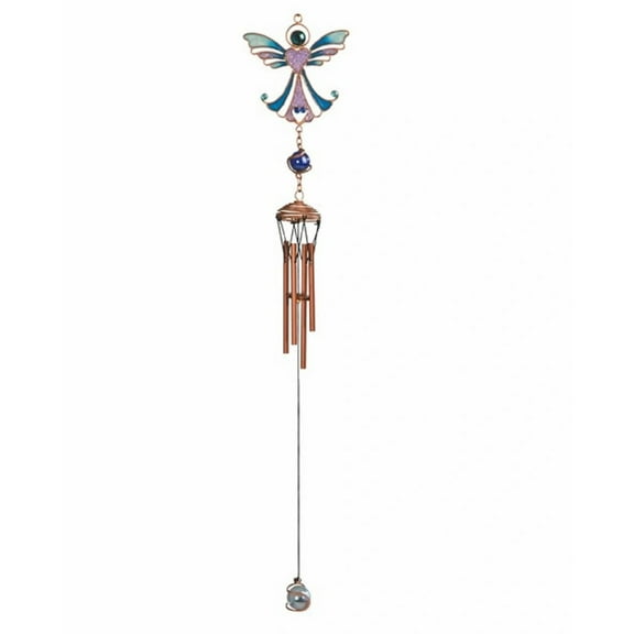 FC Design 18" Long Blue Angel Copper and Gem Wind Chime Garden Patio Decoration