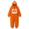 thumbnail image 7 of Gold Adult Hooded Pumpkin Plush Onesie Pajamas Polyester Oversized Pumpkin Suit Pajama, Halloween Jumpsuit For Adults Women Indoor Masquerade Theater Party Home Dress Up L, 7 of 7