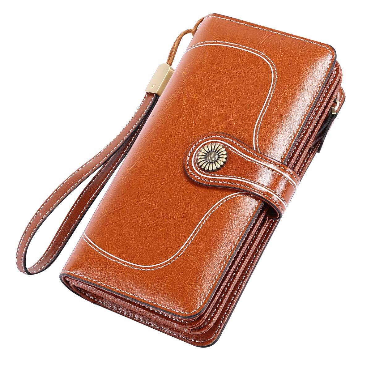 SENDEFN Portefeuille Femme Cuir Long Grande Capacité – RFID Zippé Multi-Emplacements Élégant