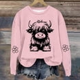 thumbnail image 2 of WCMZJ Highland Cow Sweatshirts for Women Long Sleeve Cow Sweatshirts Western Cow Print Shirt Country Western Sweatshirt Pink 2XL, 2 of 4