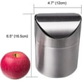 thumbnail image 2 of Shaking Lid Car Recycling Trash Can Stainless Steel Wave Cover Countertop Trash Can, 2 of 5