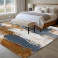 thumbnail image 4 of 5'x7' Area Rugs, Brown Blue Abstract Indoor Outdoor Area Rug for Living Room Bedroom, Ombre Vintage Oil Painting Modern Art Washable Bathroom Rugs Kitchen Floor Carpet Mats Home Decor Aesthetic, 4 of 8