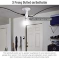 thumbnail image 4 of 3 Prong E26 Light Socket to Plug Adapter, White Heat Resistant Light Socket 2/3 Prong Outlet Light Bulb Plug Splitter Converter for Garage Porch CCTV Camera (2 Pack), 4 of 7
