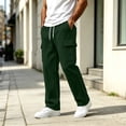 thumbnail image 6 of BVOFAR Cargo Sweatpants for Men Wide Leg Baggy Sweatpants Loose Soft Drawstring Elastic Waisted Pant with Pockets Green S, 6 of 10