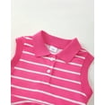 thumbnail image 3 of Baby Girls Clothes Toddler Girls Polo Dress 4T Girls Summer Casual Dress 5T Girls Lapel Sleeveless Stripe Dress Rose Red, 3 of 7
