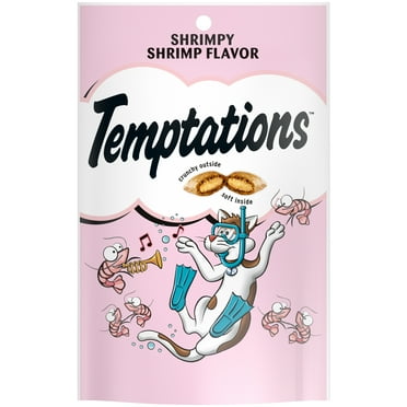 Temptations Shrimpy Shrimp Flavor Crunchy Treats for Cats, 3 oz Pouch