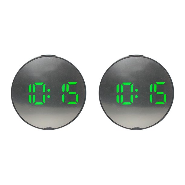Toystoory LED pantalla grande junto a la cama despertador reloj digital 2piezas Luz verde marco negro