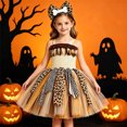 thumbnail image 2 of CONZONE Halloween Costume Dresses for Big Girls Strappy Hallowmas Leopard Graphic Dress Set Funny Party Stage Dress Up Clothes, 2 of 7