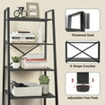 thumbnail image 5 of Wdmiya Ladder Shelf 5-Tier, Free Standing Bookshelf with Adjustable Feet, Metal Bookcase for Kitchen, Bathroom, Garage, Small Spaces, Black, 5 of 9