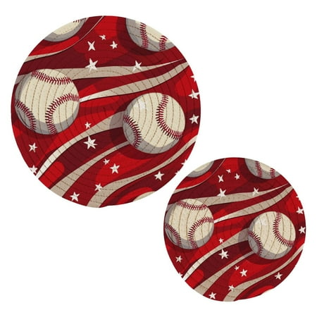

Cotton Rope Pot Holder Set of 2 Kitchen Trivets Baseball Pattern Potholdersfor Hot Pans & Dishes