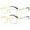 2 Pairs of Gold, variant on 2 Pairs of Business Spring Hinges Rectangle Reading Glasses 1.00 for Men Anti-blue Light Presbyopic Glasses Metal Readers +1.00