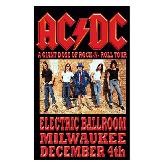 AC/DC REPLICA ELECTRIC BALLROOM 1977 CONCERT POSTER