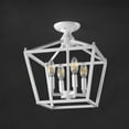 thumbnail image 5 of JONATHAN Y Plains Mini Lantern 12" 4-Light Iron Modern Farmhouse Pagoda LED Semi Flush Mount Lantern, White, JYL7610E, 5 of 9