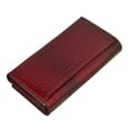 thumbnail image 2 of TAZAG magnetic buckle women's patent leather wallet long multi-card slot genuine leather clutch, 2 of 6