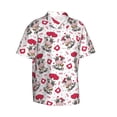 thumbnail image 3 of Xecao Caring Cow print Hawaiian shirt - a stylish short-sleeve button-down for men, perfect for casual beach and tropical outings., 3 of 9
