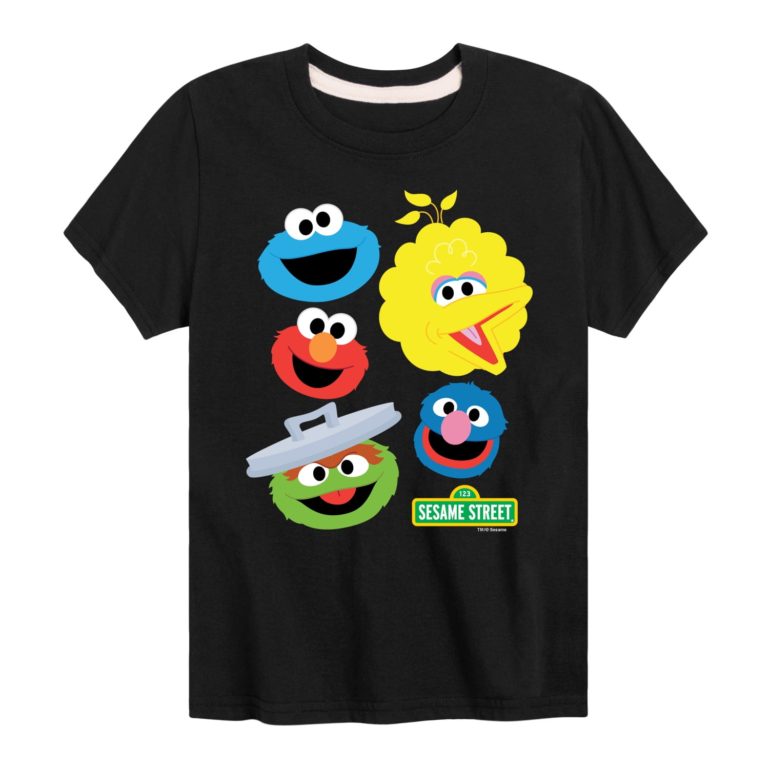 Sesame Street - Group With Logo - Toddler and Youth Short Sleeve Graphic T-Shirt