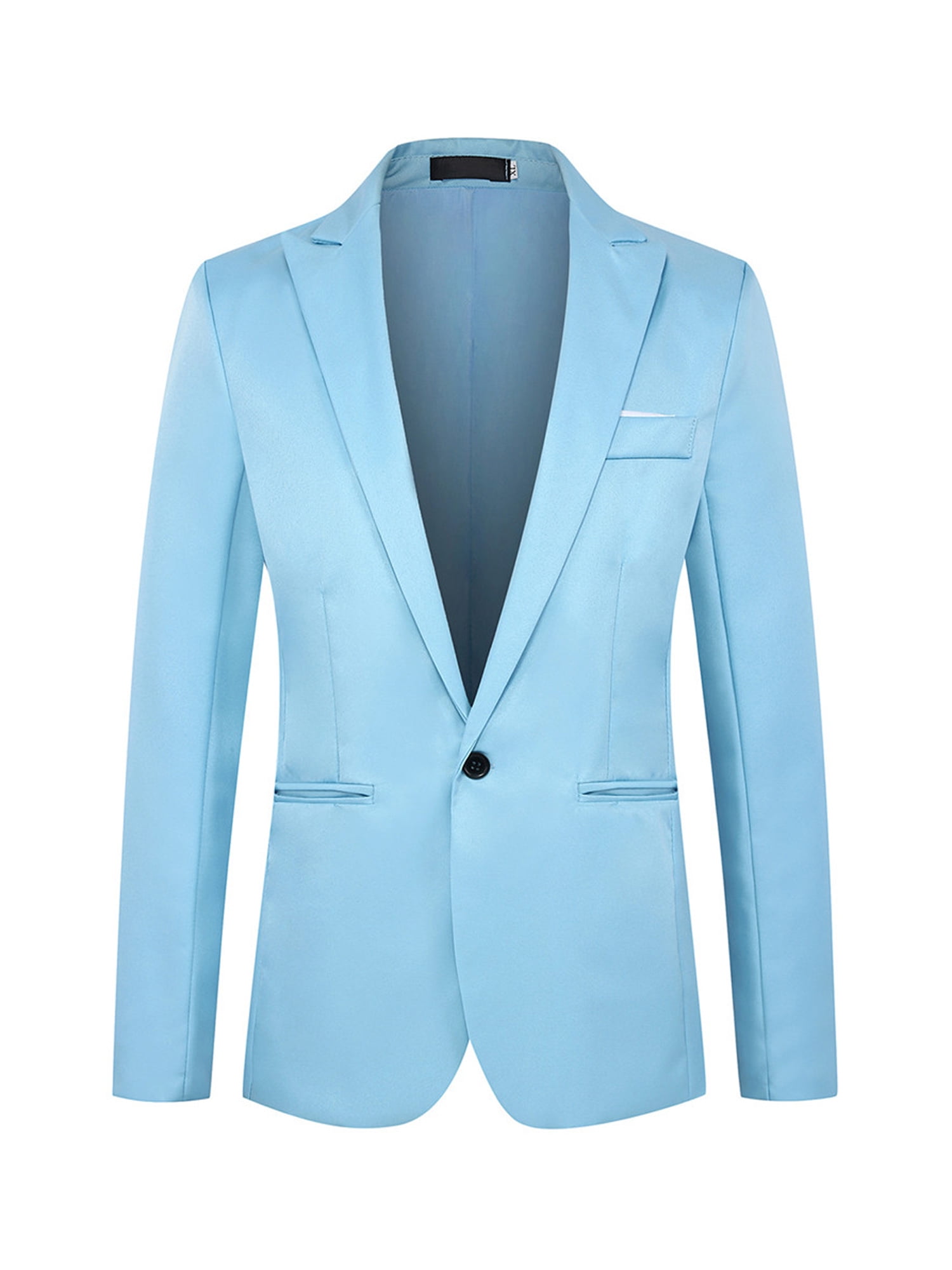 UPAIRC Mens 1 Button Plain Suit Single Breasted Office Jacket Foaml