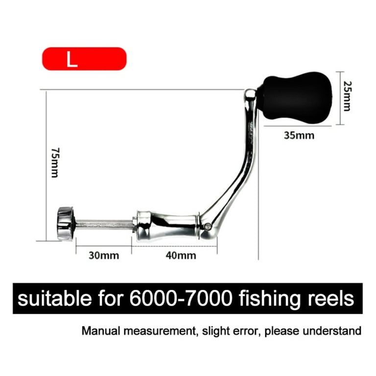 INC Rotatable Fishing Reel Power Handle Grip Crank Arm Spinning Reel  Folding Rotary Knob Repair Parts Black 
