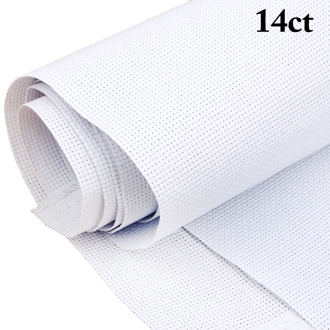 White 14 Count Aida Cloth Embroidery Counted Cross Stitch Fabric 29W x 39L 