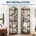 thumbnail image 5 of M optimized Triple Bookshelf, 5 Tier Display Book Shelf, Rustic Wooden Shelving Unit, for Bedroom, Living Room, Home & Office Shelving, 5 of 8
