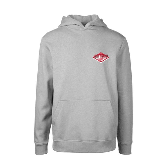 Youth Levelwear Gray Detroit Red Wings Podium Club Patch 2.0 Fleece Pullover Hoodie