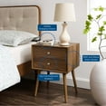 thumbnail image 5 of Nightstand Side End Table w/ USB, Wood, Brown Walnut, Modern Contemporary Urban Design, Bedroom Master Guest Suite Living Room, 5 of 9