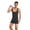 Black, variant on Men's Bodysuit Sliding Fitness Shapewear - Sleeveless, Round Neck, Cotton/Spandex Blend, Wrestling/Sport Support - S-XL Sizes