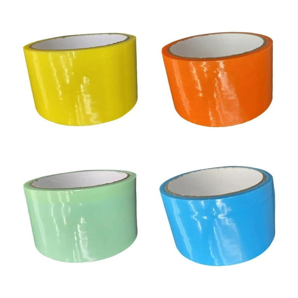 4 rollos de cintas adhesivas para adultos, juguetes sensoriales para manualidades, alta resistencia a la tracción AzulVerdeNaranja