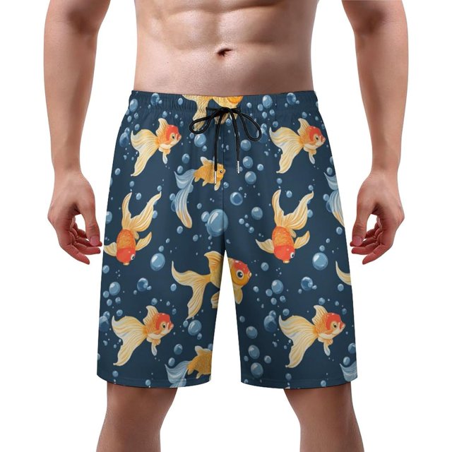 NICKSUN Men's Swim Trunks, Cute Print Quick Dry Summer Board Beach Shorts with Mesh Lining and Pockets