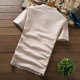 thumbnail image 3 of ICHUANYI Clearance Men Summer New Cotton And Hemp Short Sleeve Long Pants Fashion Comfortable Suit(Khaki, XL) Ichuanyi Ichuanyi, 3 of 7