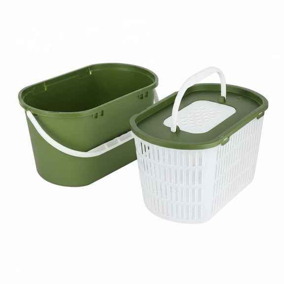 QSTDGVPW Live Fish Bucket Aerated Pail Bait Carrier Double Layer Plastic Construction 22 Liter Volume for Unisex Adult Freshwater Fishing