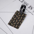 thumbnail image 5 of Luggage Tags for Suitcases, Gold Glitter Pineapples Leather Bag Luggage Tags ID Label Tags Privacy Protection Travel Bag Labels, 5 of 6