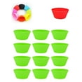 thumbnail image 1 of 12Pcs Round Stackable Muffin Cups Non-stick High Temperature Resistant Bakeware Food Grade Silicone Baking Molds Party Favors, 1 of 8