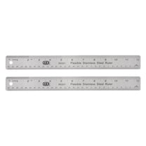 Uxcell 2pcs Stainless Steel Rulers with Non-Skid Backing 30cm/12" Inch and Metric Metal Ruler