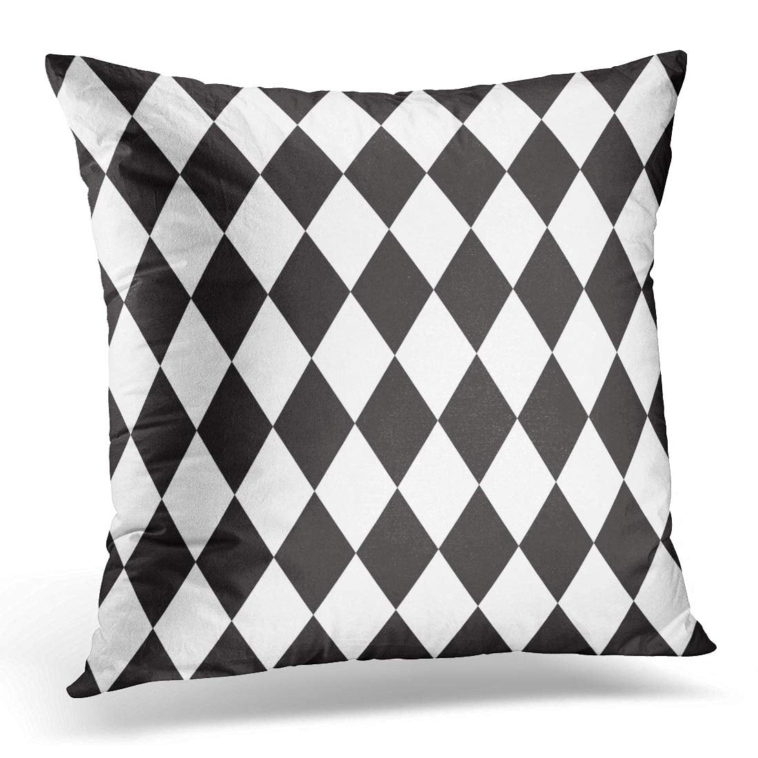 ECCOT White Abstract Harlequin Argyle Check Pattern Checkered