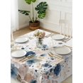 thumbnail image 6 of Navy Blue Spring Floral Table Cloth, Waterproof Tablecloth for Square Tables, Elegant Pastoral Flowers Watercolor Reusable Washable Fabric Table Cover for Restaurant Kitchen Dining Tables 60"x60", 6 of 7