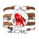 thumbnail image 1 of Pulsera de cuero Negro trenzado pulsera de cuerda de amor Unbranded M, 1 of 3