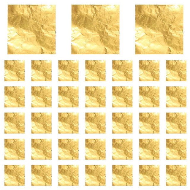 100pcs Square Chocolate Lolly Paper Aluminum Foil Wrappers Gold