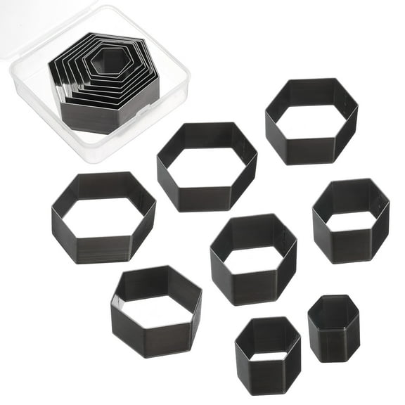 Uxcell Leather Hexagon Shape Punch Cutter Set 8 Sizes Leather Hollow Cutter Kit 8pcs