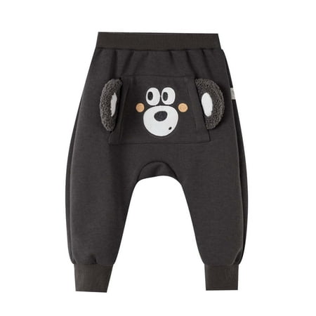 

MIASHUI Boys Sweatpants Toddler Cartoon Print Long Pants with Ears Cute Kids Pants Grey 3-6 Months