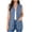 Blue, variant on VBVC Women's V-Neck Open Front Sleeveless Vest , Stretchy Breathable Cardigan For Women,Ladies' Longline Waistcoat with Pockets,Black,S-3XL